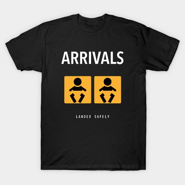 Twin Baby Landed Safely T-Shirt by Incognito Design